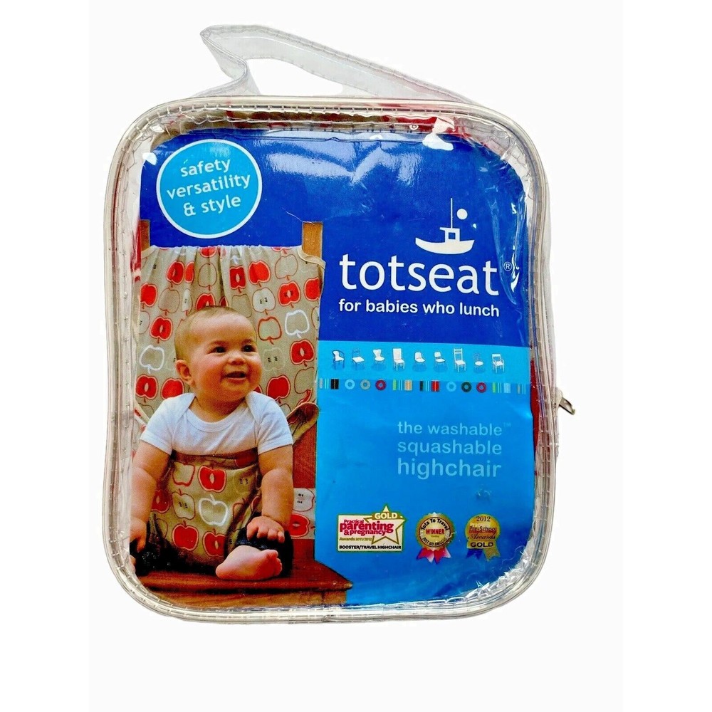 Totseat Highchair Chair Harness 8-30 Mo Washable Toddler Infant Portable Apples
